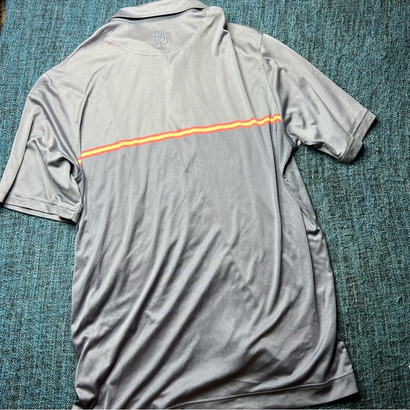 Footjoy Golf Polo Stripe Short Sleeve in Gray Neon - Picture 3 of 10